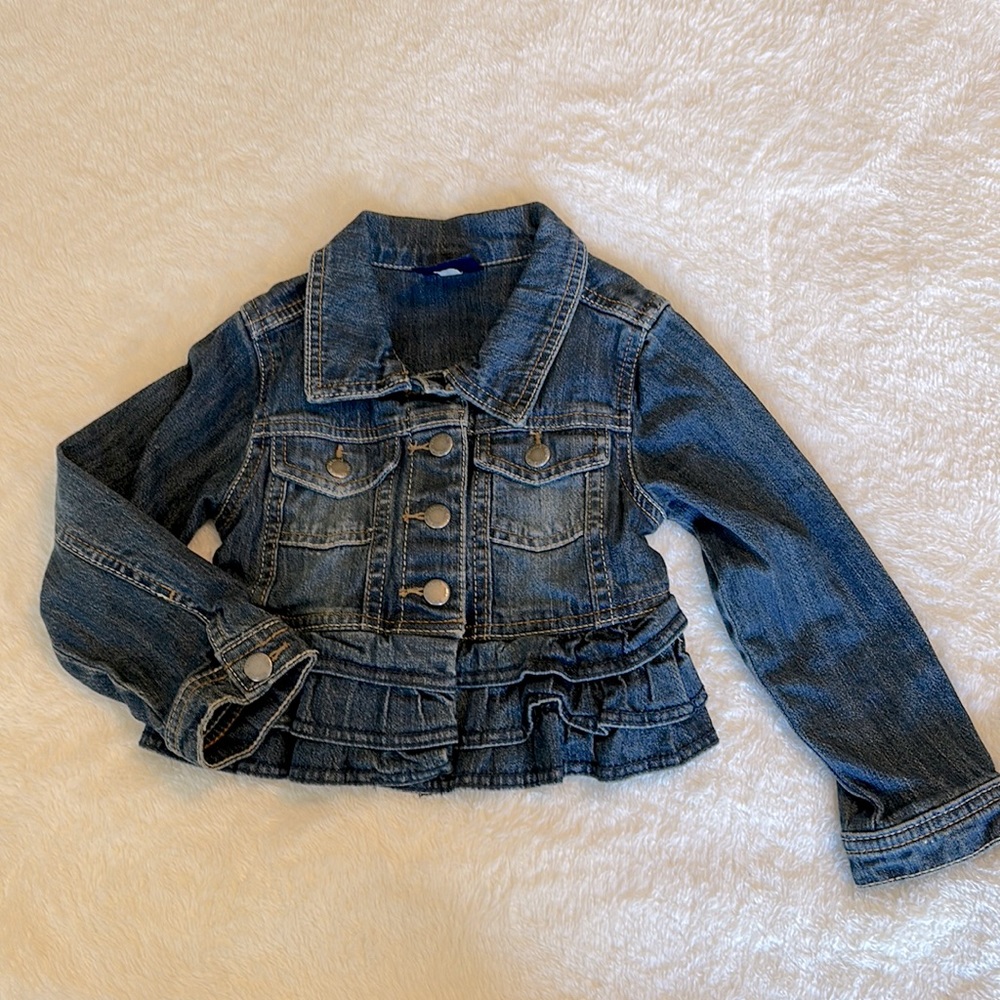OshKosh Denim Ruffle Jacket, Size 3T